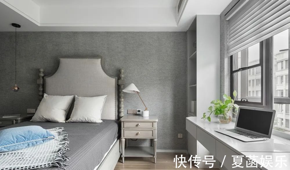 餐边柜+|178㎡现代美式,当美式遇上高级灰,营造简约华丽的美