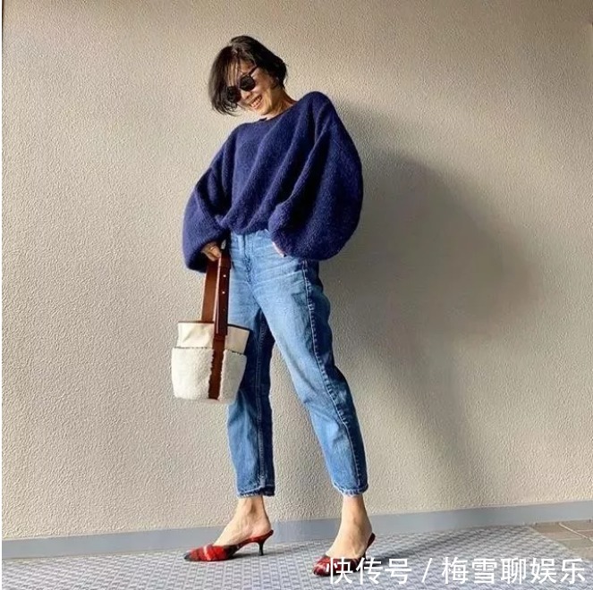 毛茸茸 56岁日本妈妈的穿搭火了,太显年轻了,原来奔6的人还能这么穿