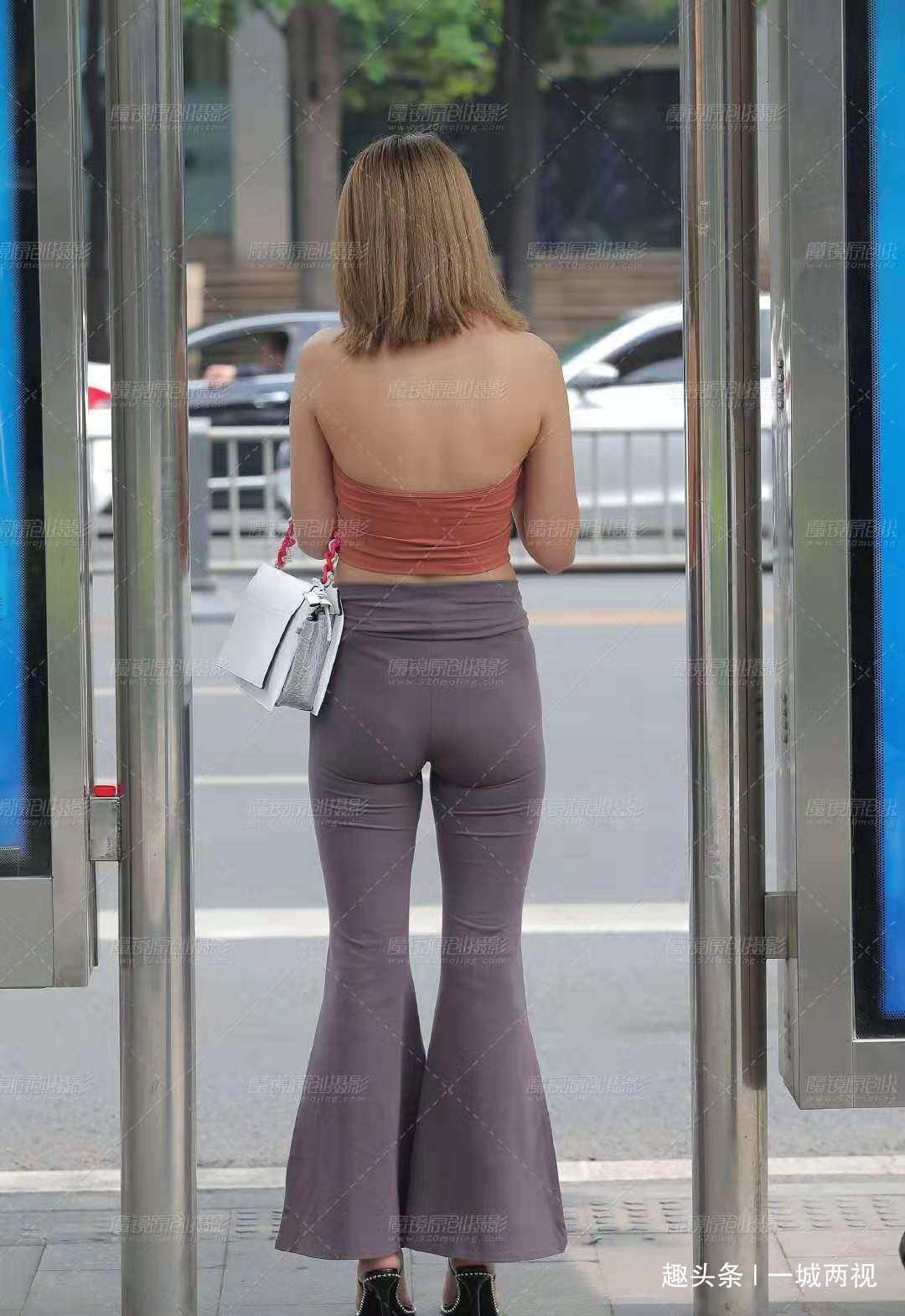 阔腿裤 时尚灰色阔腿裤美女,潇洒洋气又怡人,凸显优雅时尚!