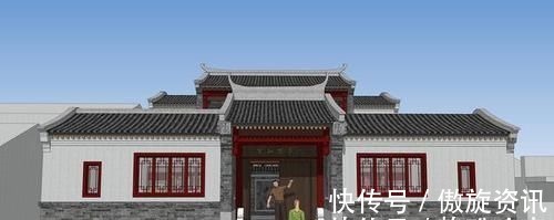 半山腰|喜庆的四合院设计,家里的宅基地小也可以盖,很适合农村
