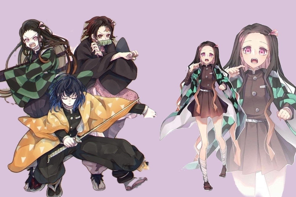 头套|主角四人组互换衣服,祢豆子新形象太飒,建议伊之助女装半永久