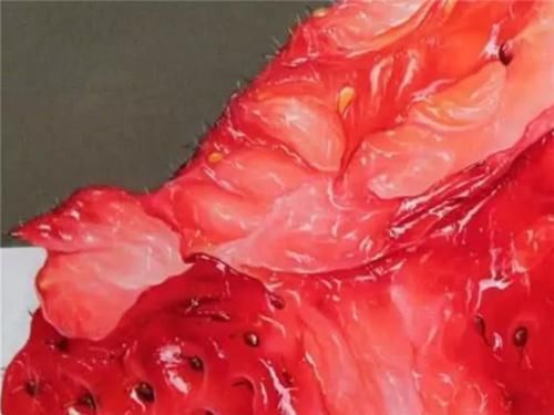 绘画|一颗咬过半截的“草莓”卖20万,放大10倍后再看,才发现确实值啊!