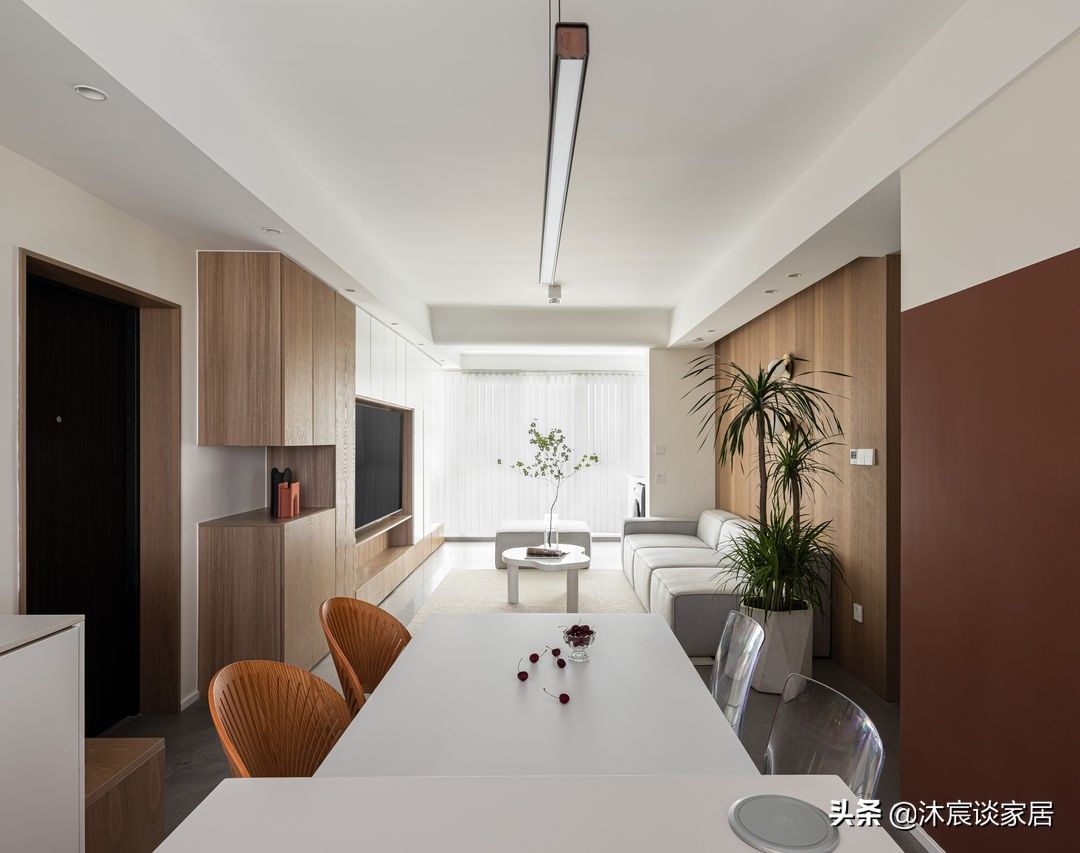 大理石|如果看腻了大白墙,又觉得大理石好冷,不妨用木饰面,让家更温馨