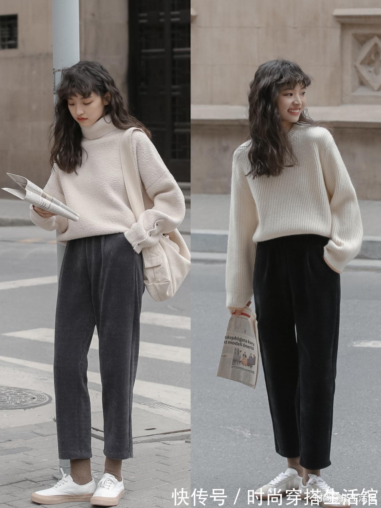 裤型 今年流行的是“加绒裤”,时髦舒适又高级,搭大衣、羽绒服都好看