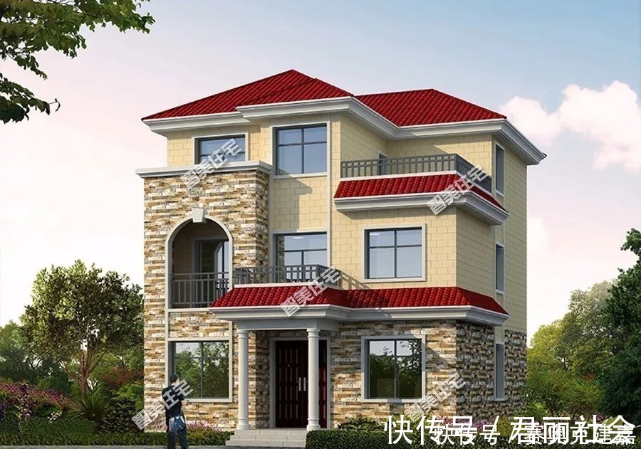 一厅|经典农村别墅回顾,第一栋平屋面施工易,第二栋造价30万左右