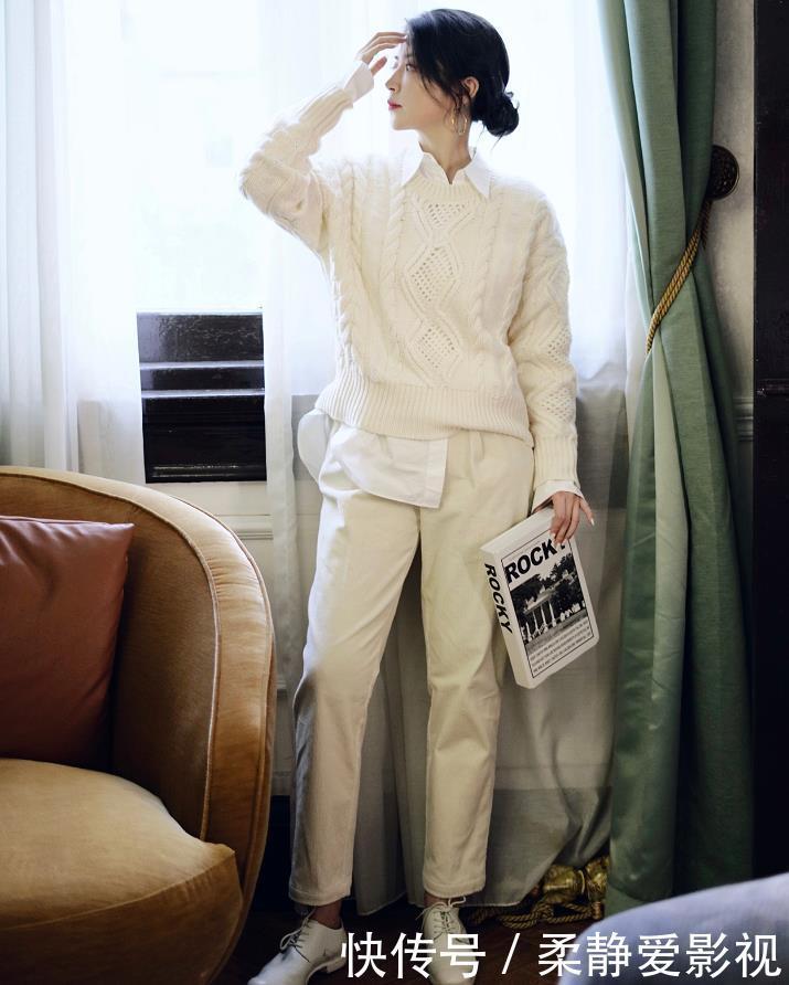 秋天最好别单穿毛衣,跟着三木学学“叠穿法”,时髦高级又洋气