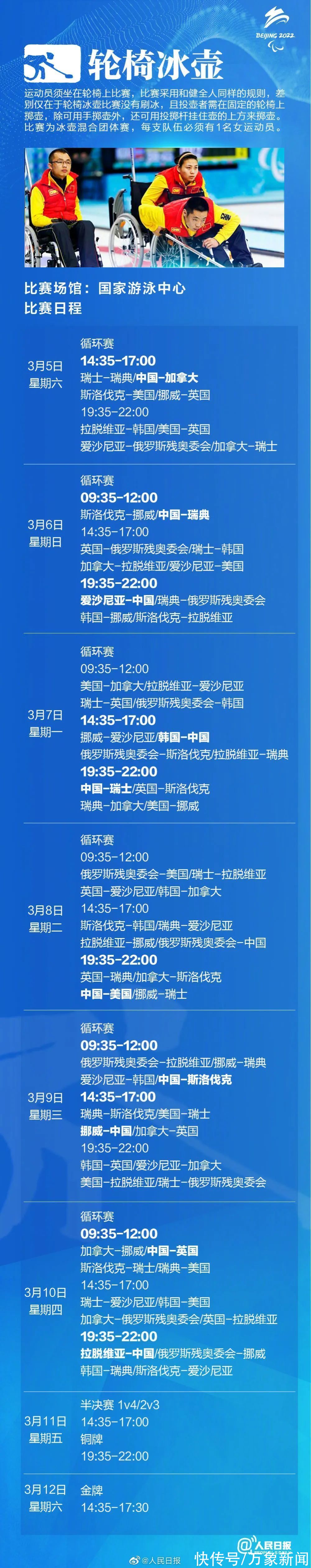 冬残奥会|收藏！北京冬残奥会赛程来了