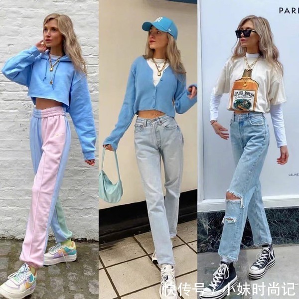 春天“上短下长”搭配法火了!短上衣+长裤,显高显腿长