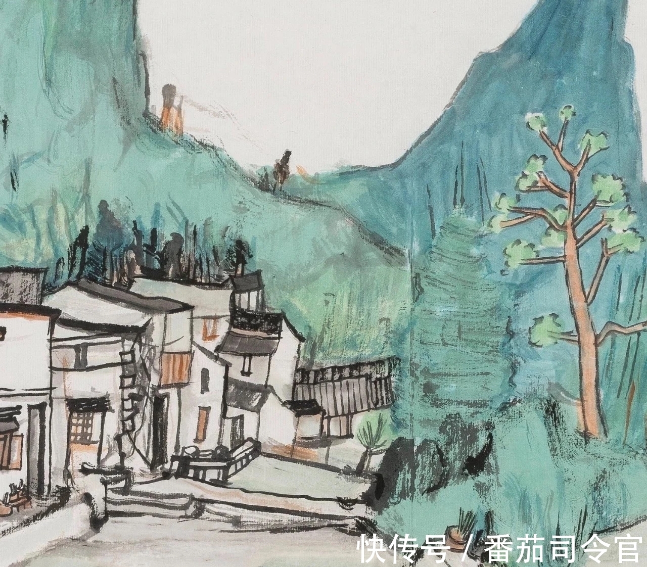 写意山水画|林容生一组写意山水画,每张都带高清局部,看清线的造型