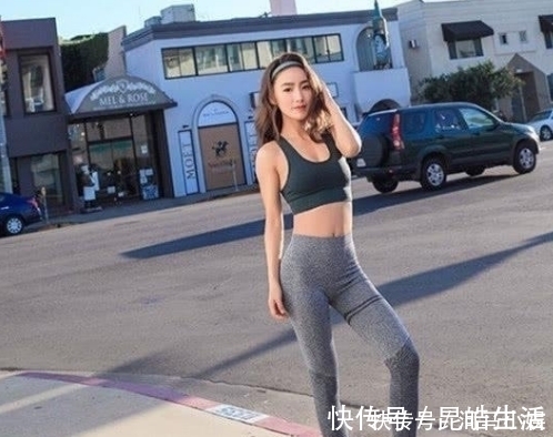 苗条 时尚紧身打底裤小姐姐苗条性感，让人一看，怦然心动