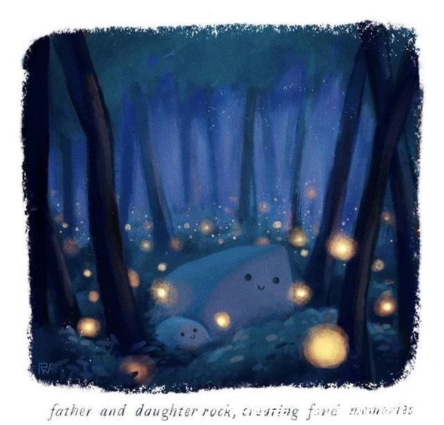 治愈|一组超治愈的板绘小场景插画分享!