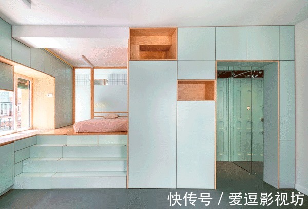 橱柜|层高3米的小宅,硬是装成了“两层”用,33㎡居住一家三口不拥挤!