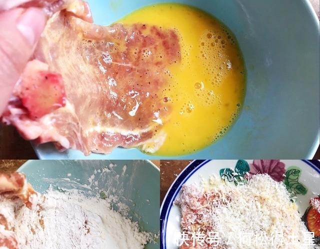 面包糠|外面卖10元一份的炸猪排，自己在家做，健康还卫生！