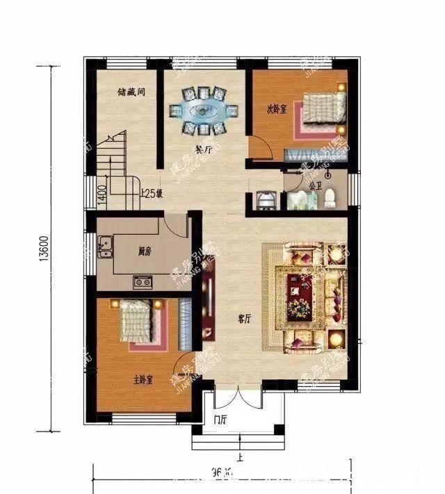 别墅|宽9-10米间的两层自建房，第一栋带堂屋，主体造价23万！