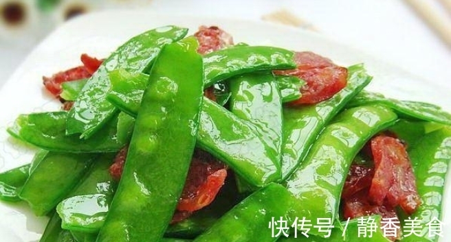 荷兰豆|经典家常菜,腊肠炒荷兰豆最简单的做法,大人孩子都爱吃!