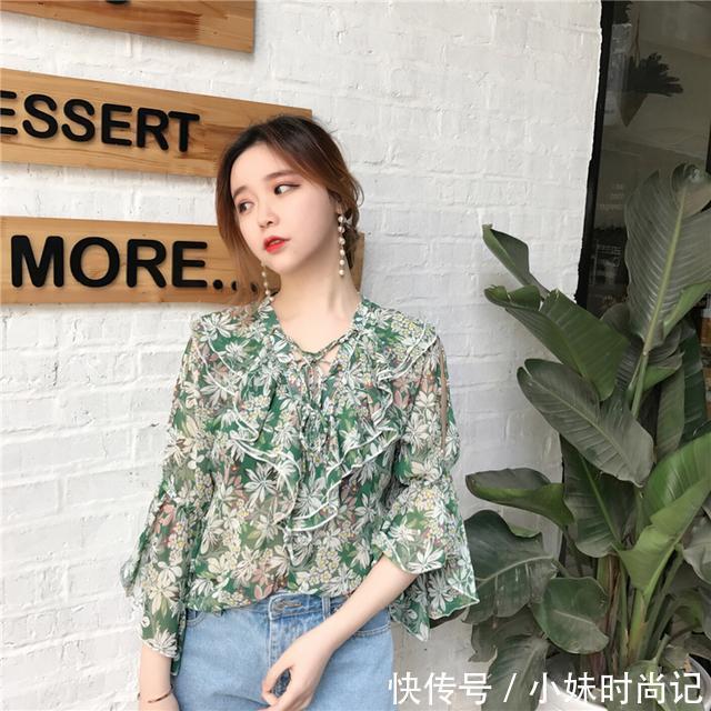 碎花|跟别人穿不一样的碎花衬衣,森女气浓厚