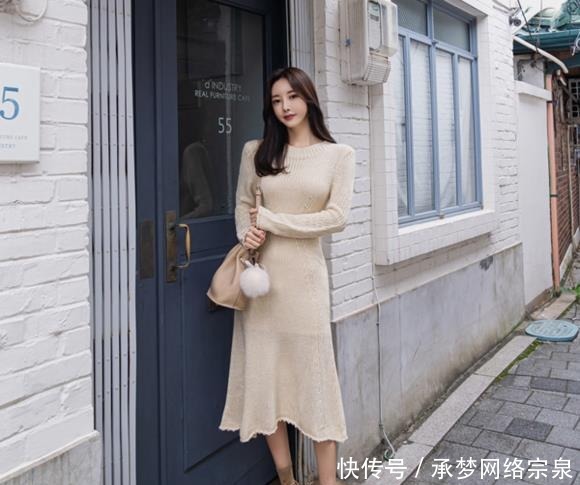 孙允珠|美女女神孙允珠:芝士茉莉泡芙文艺细螺纹长裙