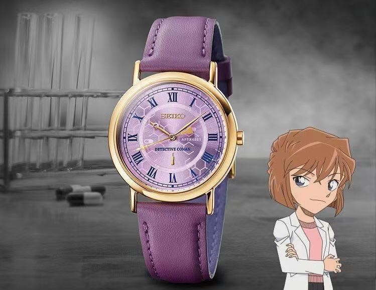seiko|名侦探柯南限定款手表，灰原哀配色高贵，安室透表盘上写满了0