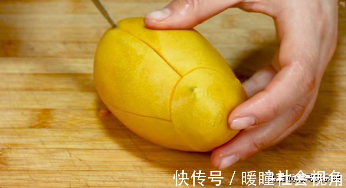 果肉|今天才知道，原来剥芒果这么简单，只需一根筷子，不脏手不流汁