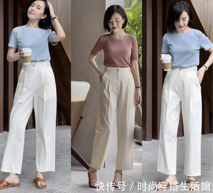 气质|这才是今年流行“白裤子”搭配,遮肉显瘦又百搭,轻松穿出好气质