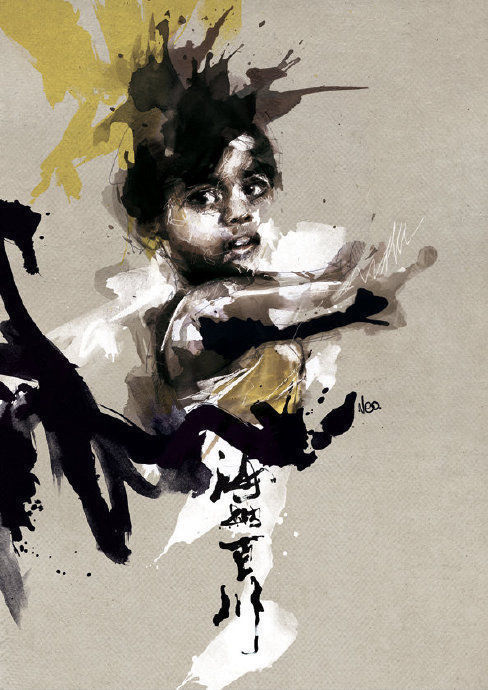 插画师!法国插画师卡昂作品形式自由色彩和线条的结合给人深刻的视觉感受