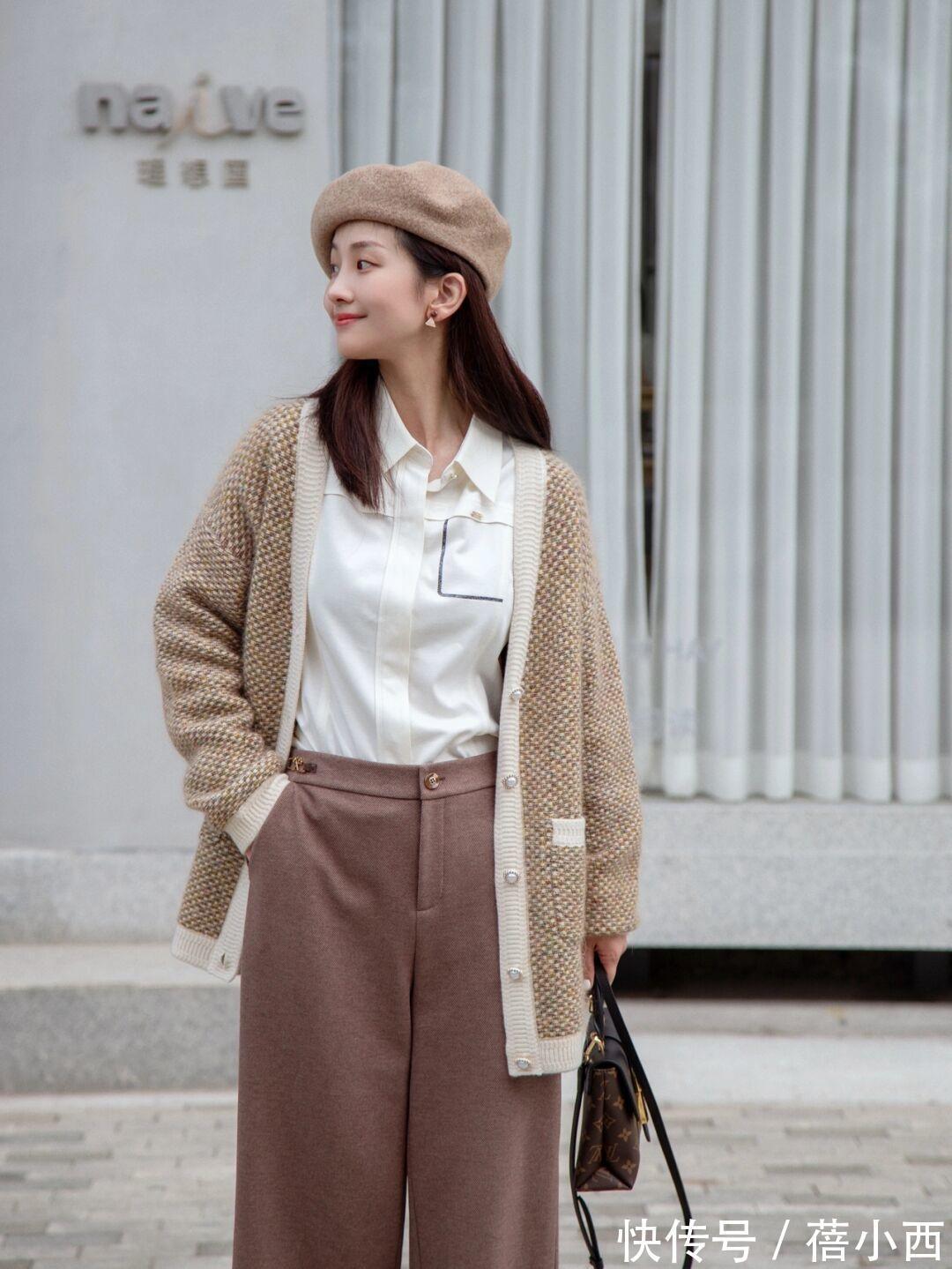 紫色 “针织开衫”才是永不过时的春季单品,时髦又高级,谁穿谁优雅