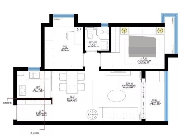 简约|78㎡现代简约风二居室,优雅又有质感!