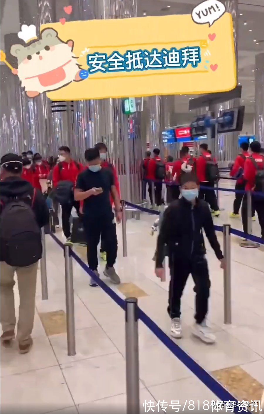 短池|小鳥依人!全紅嬋隨游泳隊抵達阿聯(lián)酋,排隊入境像小可愛闖入巨人國