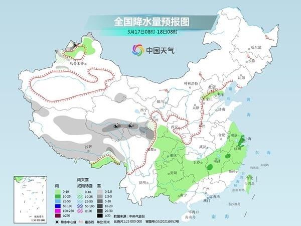 江南等地春雨绵绵体感湿凉 北方大部将开启升温模式