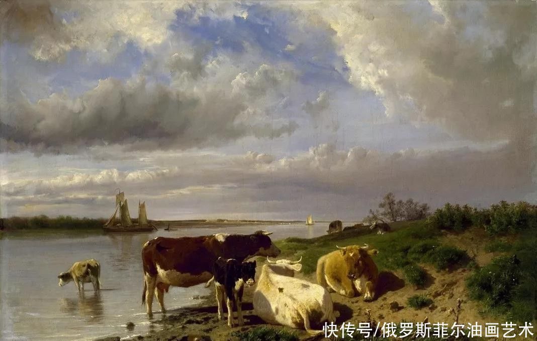 盛开的桃花|荷兰画家,海牙画派的代表人物~梵高妹夫的风景油画作品欣赏