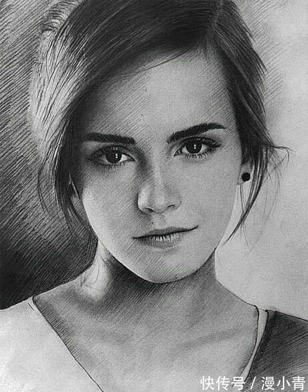 技巧#黑白照片还是人物素描,用高级绘画技巧诠释心中对于名人的喜爱