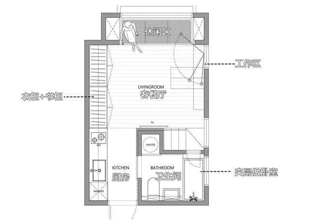 隐藏功能|22㎡迷你户型，装得下「独立卧室+大浴缸+藏书阁」，快来抄作业！