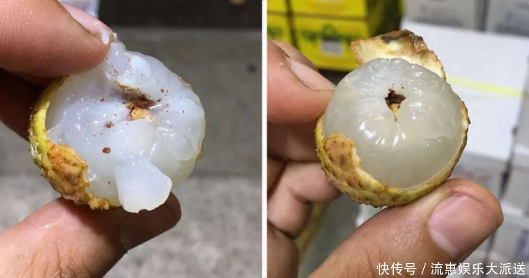  吃荔枝|剥荔枝时轻轻一按，荔枝壳自动打开，不脏手还省事