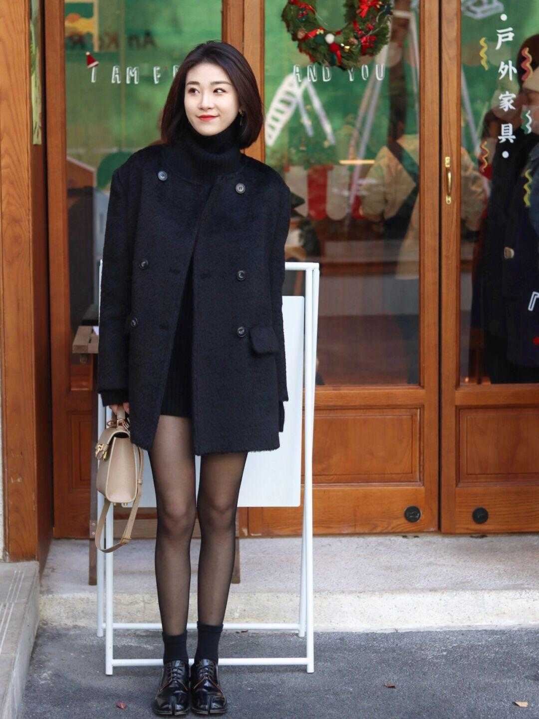 深冬|深冬穿黑色大衣才是最正确的选择,低调简约又有格调,安全感满满