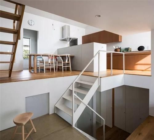 镜面|错层设计太牛了,四层空间布局,让60㎡小户型秒变240㎡大豪宅