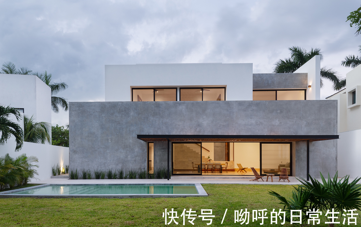 Pelic墨西哥Pelicanos之家,平衡隐私和开放空间