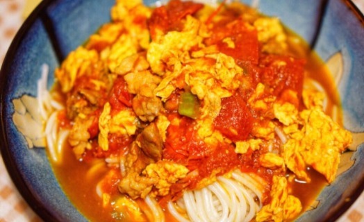 西红柿鸡蛋打卤面,外婆煮的味道,超开胃