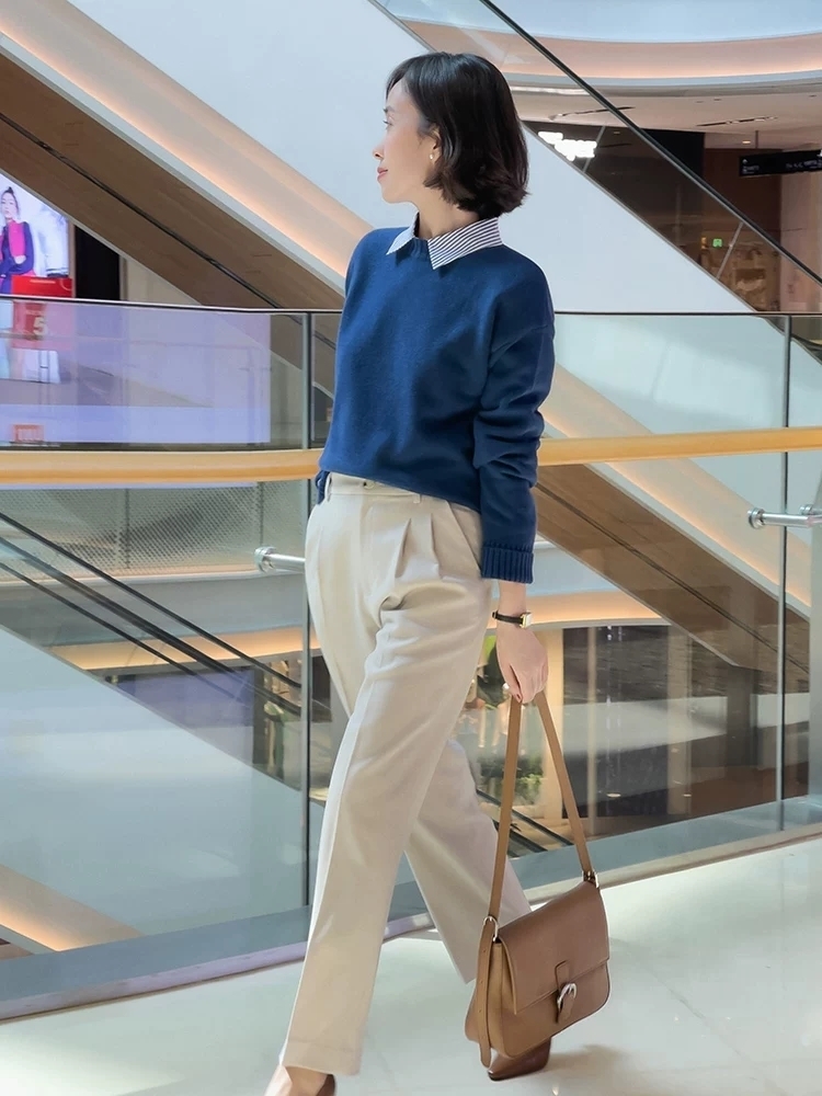 半身裙|30+女性秋后降温怎么穿?毛衣针织衫配牛仔裤高级减龄,温柔优雅