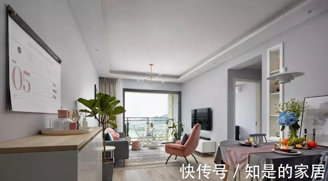 客餐厅|90后小夫妻的88平北欧风婚房,只刷大白墙入住,没想到这么漂亮!