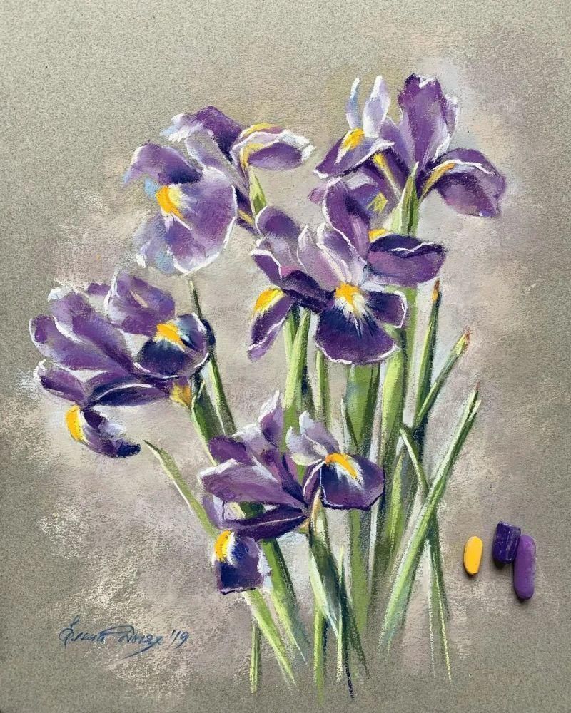 鲜花!太疯狂了!原来用粉笔画画,也可以这么美,简单几招教你,美到邻居羡慕嫉妒