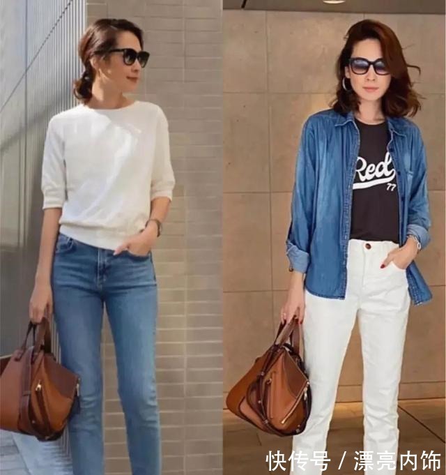 牛仔裤 40、50岁女人别总穿一身黑,今年流行这样穿,时髦减龄还有气质!