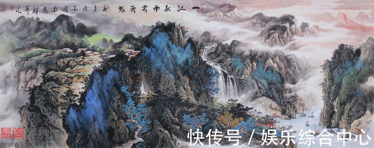 重门第$大千画派第三代传人,周金阊山水画,墨魂彩韵,磅礴灿烂