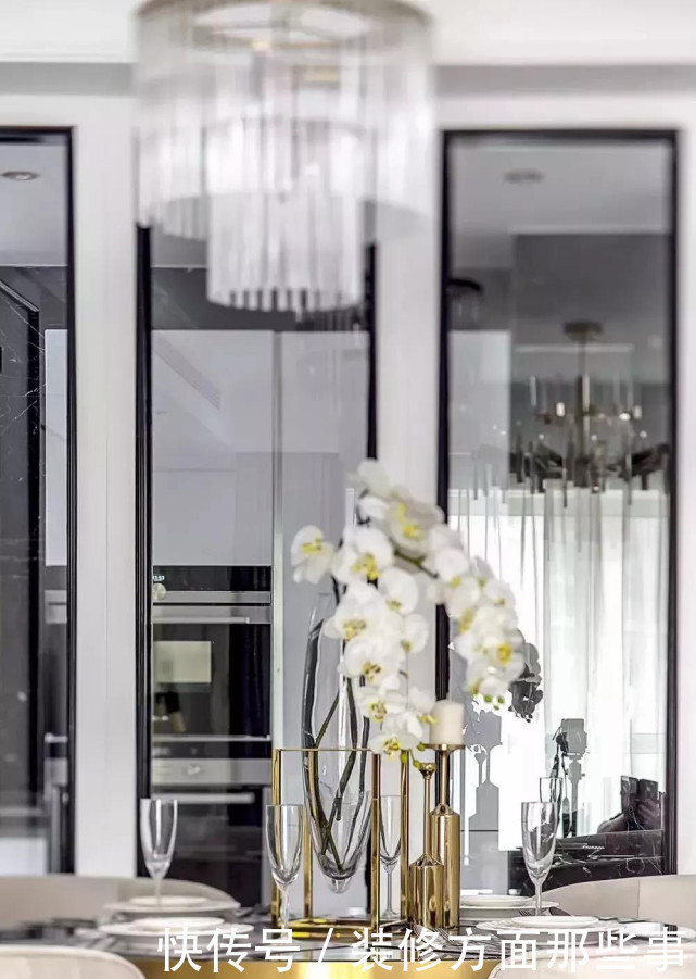 视觉效果|124平有现代轻奢感三居室,金属元素的运用分分钟提升颜值