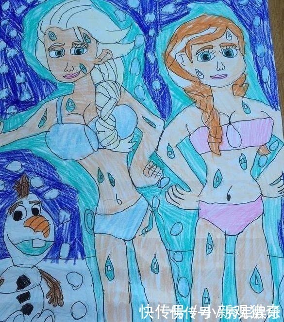 迪士尼公主@九岁男童笔下的迪士尼公主,艾莎和安娜被丑化,爱丽丝公主最相似