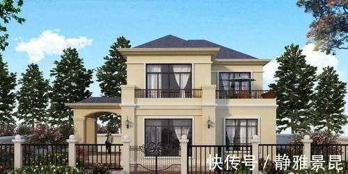 农村|农村二层现代别墅小院，不砌影壁墙，房子还好看，买了车再不担心开不进院里