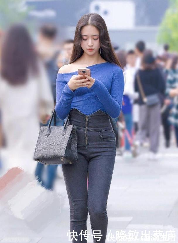 牛仔裤 “不对称”设计的针织衫,打造匀称的身材效果,让你风情万种