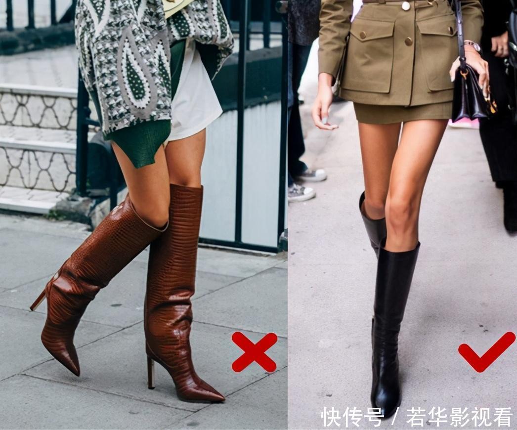 过膝靴也该收一收了,今年流行:紧身裤+中筒靴,拯救小粗腿