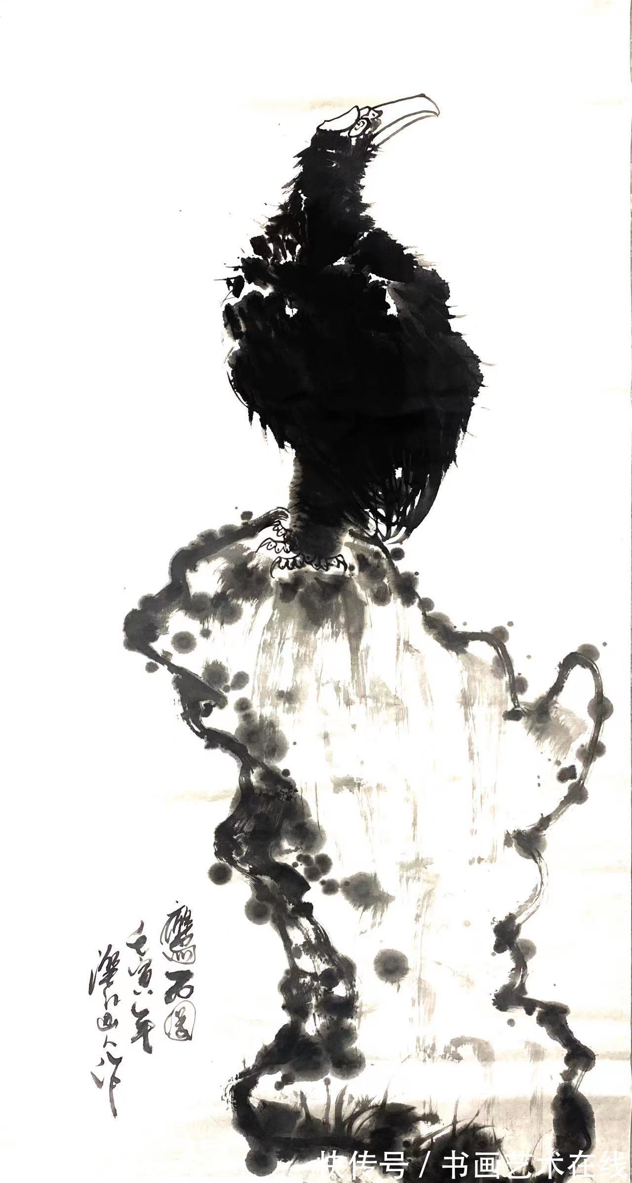 国画&著名国画大家朱祖国,以鹰画而闻名于世,受到众多名家称赞