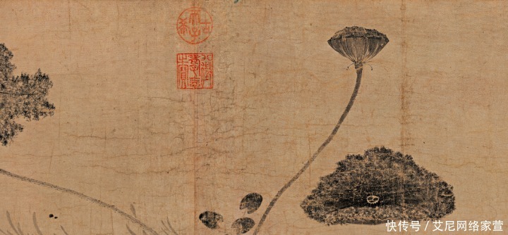 罕见的粉笺纸画作,宋徽宗《池塘秋晚图》赏析