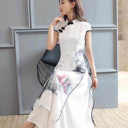 版型|传统连衣裙过时了，今年旗袍裙火得一塌糊涂，优雅又高贵